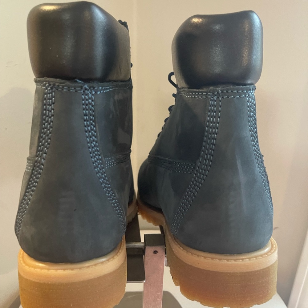 Waterproof Men's 6 Inch Tall Blue Nubuck Leather Boots NEW - Picture 4 of 10